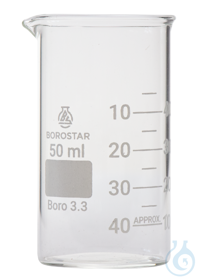 Borostar Becherglas 50ml, h.F. mit Ausguss, Boro 3.3 Borostar Becherglas...
