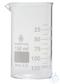 Borostar Becherglas 150ml, h.F. mit Ausguss, Boro 3.3 Borostar Becherglas...