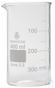 Borostar Becherglas 400ml, h.F. mit Ausguss, Boro 3.3 Borostar Becherglas...