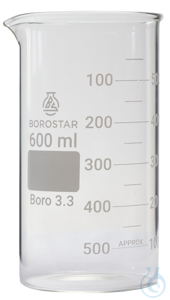 Borostar Becherglas 600ml, h.F. mit Ausguss, Boro 3.3 Borostar Becherglas...