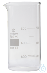 Borostar Becherglas 800ml, h.F. mit Ausguss, Boro 3.3 Borostar Becherglas...