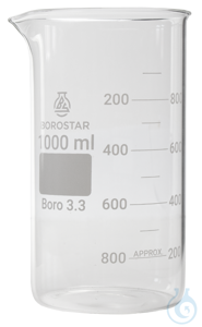 Borostar Becherglas 1000ml, h.F. mit Ausguss, Boro 3.3 Borostar Becherglas...