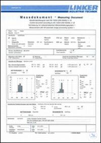 Messdokument f. Prüfsiebe 50 - 100 mm Ø Abnahmeprüfzeugnis nach EN 10 204...