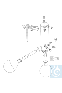 Glazen set G3 NS 29/32 Verticale koeler voor alle standaard distillaties; de ruimtebesparende...