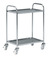 Stainless steel trolley with four castors diam. 125 mm and 2 shelves, capacity per shelf 80 kg,...