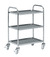 Stainless steel trolley with four castors diam. 125 mm and 3 shelves, capacity per shelf 80 kg,...