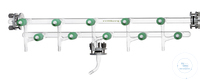 Schlenkline, with 5 two-way valves 0 - 8 mm, connection for N2 or vacuum by small flange size 16...