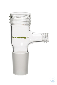 Adapter, thread GL 32 to cone size 29/32, with side thread GL 14, borosilicate glass 3.3