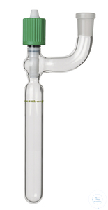 Schlenk buis, 250 ml, HV ventiel met fijne draad 0 - 8 mm, lateraal Huls NS 14,5/23 ( 90°)...