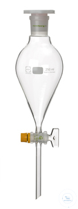 Separatory funnel, 1000 ml, conical, non-grad., glass plug size 18,8/6 mm, PE-stopper size 29/32...