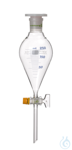 Separatory funnel, 50 ml, conical, grad., glass plug size 12,5/2,5 mm,