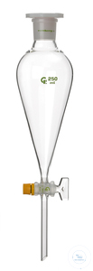 Separatory funnel, 100 ml, Squibb, non-grad., glass plug size 12,5/2,5 mm, PE-stopper size 19/26...