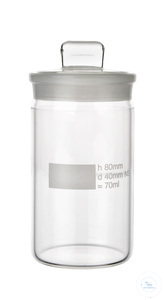 Weighing bottle, hxØ 65x40 mm, tall form, stopper with standard ground joint, borosilicate glass 3.3