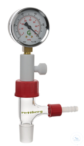 Aeration valve for desiccators, vacuum gauge