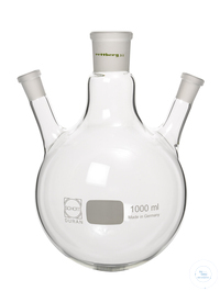 3-neck bottom flask, 4000 ml, mn size 45/40, 2x sn size 29/32 (20° angle) 3-neck round bottom...