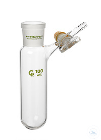 Nitrogen tube, 100 ml, socket size 29/32, side stopcock 2,5 mm bore, hose connection 9 mm...