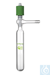 Tube de Schlenk, 250 ml, paroi épaisse, soupape à vide avec filetage fin 0 - 8 mm, Olive 9 mm...