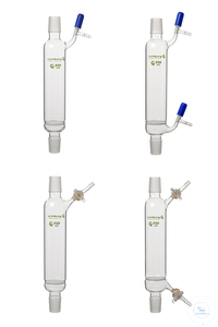 Filter tube, 250 ml, glass stopcock, 2x cone size 29/32, frit por. 3