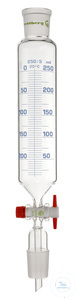 Druppeltrechter, 100 ml, huls NS 29/32, kern NS 29/32, PTFE-afsluitkraan 2,5 mm,  gegradueerd...