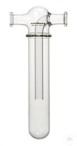 Koudwaterafscheider, 500 ml, ééndelig, zijaansluitingen met glasflens DN 25, borosilicaatglas 3.3