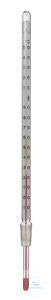 Thermometer, 0...+150°C:1°C, Kern NS 14,5/23, Einbaulänge 150 mm, rote Füllung...