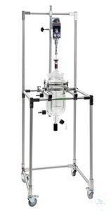 Mobile rack for reaction vessels up to 6 liter, with flange holder NW 150, stainless steel Mobile...