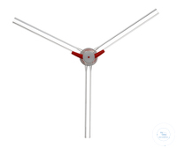 Dreiweghahn/Czako, Winkelbohr. 120°, PTFE-Küken NS 14,5/2,5 mm Bohrung Dreiweghahn nach Czako mit...