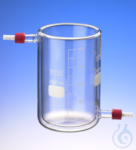 Temperierbecher aus Glas mit PTFE Olive GL 14 T...