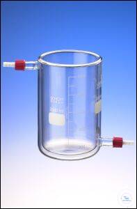 Temperierbecher aus Glas mit PTFE Olive GL 14 Typ T-GL 600 Volumen 600 ml,...