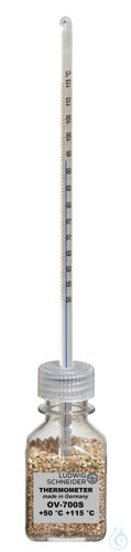 Flaschenthermometer für Öfen, +50+115:0.5 °C, ET total, GL 240 mm, Flasche 60 ml
