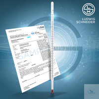 Laboratory thermometers, encl. scale 0+50°C in 0,1°C, red, with DAkkS-cal. 3 Precision laboratory...