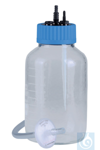 Collection bottle 2L glass, coated, with protection filter and inlet tube