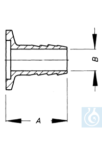 Small flange, aluminium, KF DN 25, with hose nozzle for tubing i.d. 15 mm