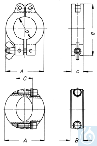 Clamping ring, aluminum, KF DN 20/25 Clamping ring, aluminum, KF DN 20/25 old...