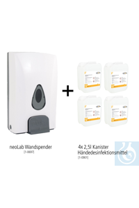 neoLab Wand-Hygiene Bundle #2 (Wandspender + 4x 2,5l Handdesinfektionsmittel)...