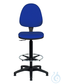 neoLab® laboratory chair PVC cover blue, glider + foot ring, height adjustable approx. 56-82 cm