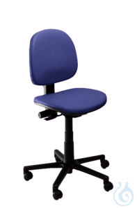 neoLab® laboratory chair, PVC cover blue, castors, height adjustable approx. 47-64 cm