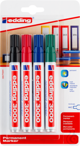 neoLab® 3000 permanent marker, set of 4, line width 1.5-3mm