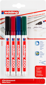 neoLab® 400 Permanentmarker, 4er Set, Strichbreite 1mm Die edding Permanentmarker mit langlebiger...