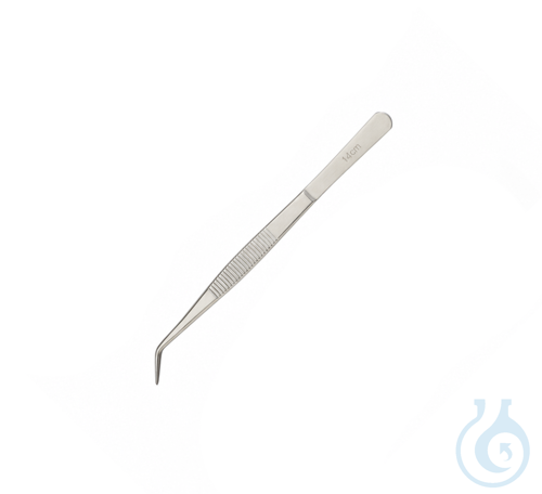 neoChoice Pinzette, Edelstahl 1.4301, gebogen, spitz, Länge 14 cm