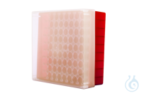 neoLabLine neoBox 81 plus, Kryobox,133x133x53 mm (L x B x H), Unterteil rot, Dec