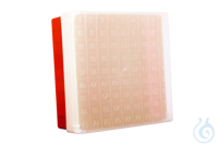 neoLabLine neoBox 81 plus, Kryobox,133x133x53 mm L x B xH), Unterteil rot, Decke