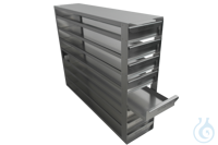Cryomaster® Schrankeinschub mit Griffkante für 24 Boxen bis 136x136x53mm, 4 tief