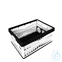neoLab® Klappbox mit Flaschenhalter, 35 l Sehr stabile Klappbox, belastbar bis 30 kg. TÜV/GS...