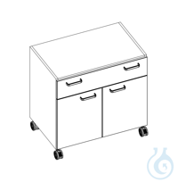labtable mobiler Unterschrank, 2 Türen, inkl. 1 Einlegeboden, 1 Schublade, 830x5