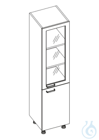 labtable laboratoriumkast 1 glazen deur, 1 deur, BxHxD: 600 mm x 1960 mm x...