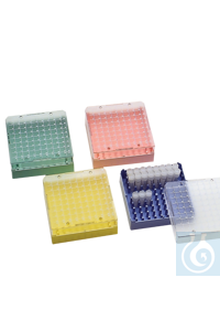 neoLab® Cryo-opslagdozen van PS, 100 vakken, geel Cryobox met 100 plaatsen voor cryobuizen met 1...