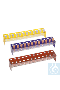 neoLab® Acrylic rack, 2 x 12 openings, orange, for Eppendorf reaction vessels