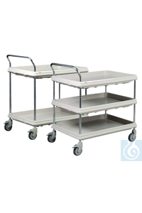 2Artikelen als: neoLab&reg; multifunctionele trolley met plateau, 2 legborden Compacte...