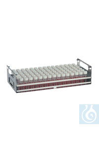 neoLab® Edelstahl-Gestell für 40 Fläschchen 28,5 mm Ø Das Gestell besteht aus rostfreiem...